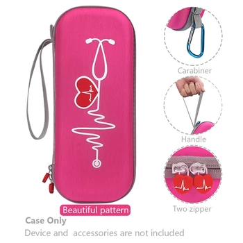 Sac de depozitare geanta de transport pentru Littmann Classic Iii Stetoscop Proteja Husă Maneca Cutie Caz de Protecție(Rose Red)