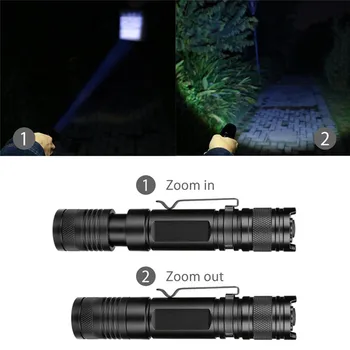 SANYI 3800LM T6 LED lanterna Lanterna cu 5 Moduri de Zoom sau Focus Fix de Iluminat USB Reîncărcabilă 18650 Baterie