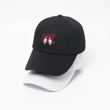 Scrisoare Broderie Șapcă De Baseball Bumbac Pălărie De Moda Bărbați Femei Pălărie Alb Negru