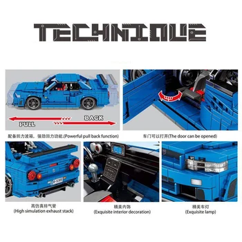 Sembo Bloc 833pcs Trage Înapoi Blocuri Mecanic Vehicul Sport Constructor de Simulare de Curse Cărămizi Model de Jucării pentru Copii