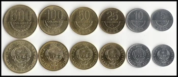 Set 6 Piese America Costa Rica Monede Noi Originale Coin Unc Ediție Comemorativă Reale