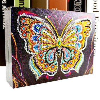 Speciale în formă de Diamant Pictura DIY Fluture Caseta de Bijuterii Rășină Containere Desktop Decorative de Depozitare Organizator Caz