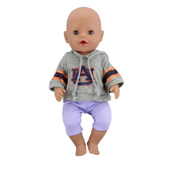 Sport Set haine Papusa Port se potrivesc pentru 43cm/17inch baby Doll, Copii cel mai bun Cadou de Ziua de nastere(doar vinde haine)