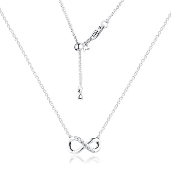 Spumant Infinity Collier Colier pentru Femei de Ziua Îndrăgostiților Argint 925 Coliere Bijuterii Femei Lanț Cravată