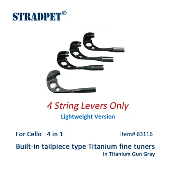 STRADPET Built-in titan fine tuners set, 4 în 1set, pentru Violoncel, în luminoase sau arma gri opțiune, Versiune mai usoara