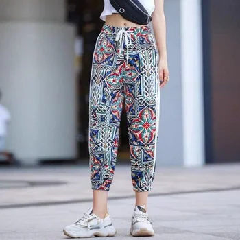 Streetwear Femei Plus Dimensiune Pantaloni De Trening Vintage Imprimate Pantaloni Harem Pentru Femei De Înaltă Wasit Sport Pantaloni Harajuku Jogger Ropa Mujer
