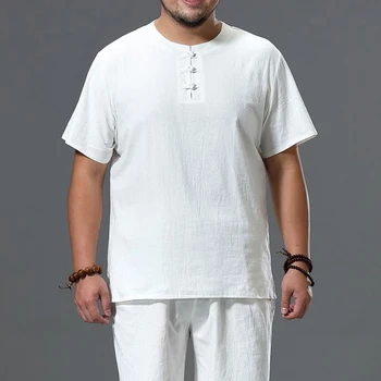 Super Dimensiuni Mari M-9XL de Vară pentru Bărbați Chinez Stil Casual Pierde O-gat Maneci Scurte T-shirt Man T-shirt Teuri 5XL 6XL 7XL 8XL 9XL