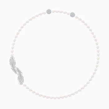 SWA 2020 Tendință de Moda Noua pene alb colier de perle, simplu, dar de lux, potrivit pentru petreceri și banchete.