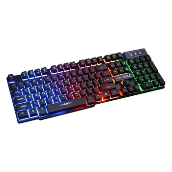 Tastatura iluminata Gaming tastatură Mecanică Simt Curcubeu Fundal 104Keys Ergonomie pentru Gamer Birou 2020 Fierbinte de Vânzare