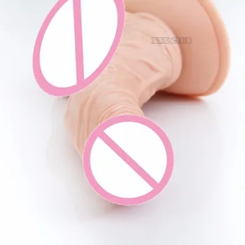 Thierry Realist curbat dildo cu ventuza stimula punctul G Artificial sex masculin penisul jucarii sexuale pentru femei erotice produs, două dimensiuni