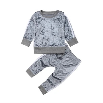 Toamna Copii De Catifea Cu Maneci Lungi De Sus Bluza+Pantaloni Lungi Tinutele Set Haine