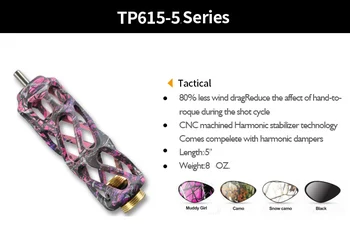 Topoint TP615 Aluminiu Arc Stabilizator de 5 Inch 8 Uncii Amortizor pentru Arcul tir cu Arcul de Fotografiere de Vânătoare
