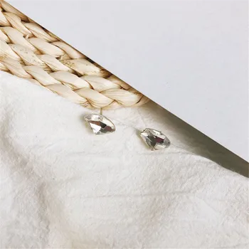 Transparent Geometrică Neregulată Zircon Neobișnuit Argint 925 Piercing-Ul Stud Cercei Pentru Femei Bijuterii De Moda De Sex Feminin 2020