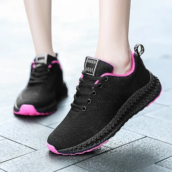Trend Femei Pantofi De Alergare Ușoară Confortabilă De Mers Pe Jos Adidași Ochiurilor De Plasă Respirabil De Vară Sprot Formatori Plat Lady Fitness Tenis De 4