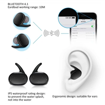 TWS Căști Bluetooth Stereo Wireless 5.0 Căști Bluetooth Touch Control rezistent la apa Anulare a Zgomotului de Gaming Headset