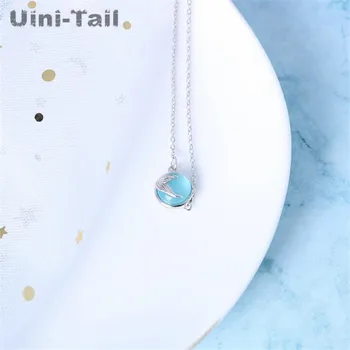 Uini-Coada noua argint 925 sirena lacrimă colier blue bubble versiunea coreeană de moda simplu dinamice mici proaspete