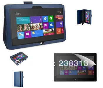 Ultra Slim Litchi Flip Stand Piele Piele Acoperi Funda Caz Pentru Microsoft Surface RT 1 2 RT1 RT2 Tableta + Clear Ecran Protector