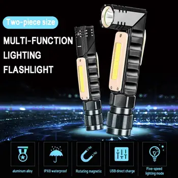 Unghi de 90° Multi Funcția de Prim Ajutor Medical au CONDUS Stilou de Lumină Lampă de Cap Lanterna USB de încărcare lampă de cap magnet de întreținere lampă