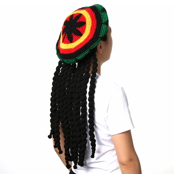 Unisex Căciuli Tricotate Palarie Halloween Petrecere De Crăciun Rochie Fancy Peruca Panglica Pălărie Ciucure Pălărie Jamaican Bob Marley Rasta Păr Pălărie