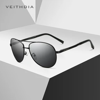 VEITHDIA Bărbați Sunlgasses Epocă de Aluminiu Polarizat Lentile UV400 Clasic Brand de ochelari de Soare de Acoperire Lentile de Conducere Nuante Pentru Bărbați 1306