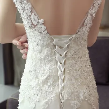 Vestido de noiva 2020 Nou Dulce O-Gât frumos de Lux Dantelă Broderie cu Paiete Tren rochii Sirena halat mariee pentru Brida