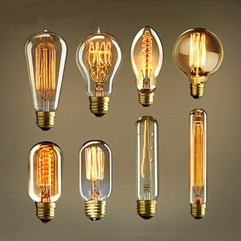 Vintage 40W E27 Creative Edison E27 Filament de Tungsten Becuri Retro Loft Tungsten Bec Alb Cald лампочки галогеновые лампы