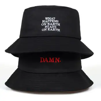 VORON noul negru bucket hat pentru femei barbati NAIBII de broderie pescari moda pălărie găleată capace brand de pălării