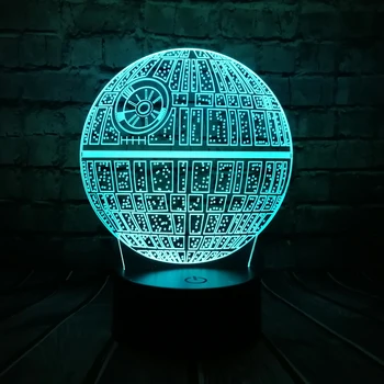 Vânzare fierbinte Film Star Wars 3D USB LED Lampa Astro Desene animate Death Star Minge plina de culoare Bec Atmosfera lava Lumini de Noapte Cadouri de iluminat