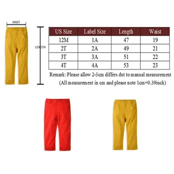 Vânzarea cu amănuntul Kaki Pantaloni Rosii Pentru 1-4 ani Copilul Pantaloni Copii Baieti Fete Retro Haine Kaki Roșu Pantaloni Casual Pantaloni Drepte