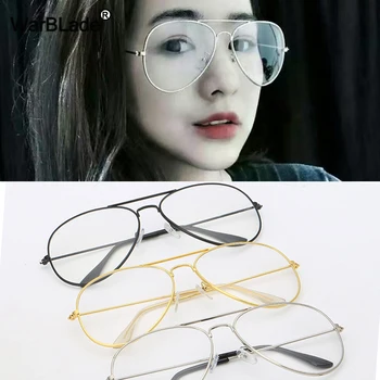 WarBLade 2018 Epocă de Aur ochelari de Soare Cadru Feminin Clasic Ochelari Transparente Clare Lentile Optice Femei Bărbați Eyewears