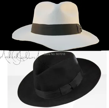 WOW 2 buc MICHAEL JACKSON Alb&Negru Pălării Fedora Smooth Criminal&Billie Jean Clasic Fedora cu numele