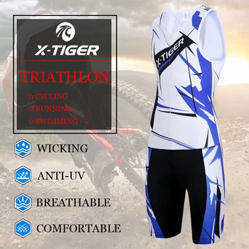 X-Tigru Triatlon fără Mâneci Ciclism Jersey Compresie Burete Umplutură Respirabil MTB Biciclete Rutier Îmbrăcăminte Ropa De Ciclismo