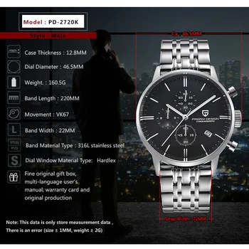În 2020, Noul PAGANI DESIGN de Brand de Lux, Ceasuri Sport Barbati Data rezistent la apă, Cronograf VK67 Mișcarea Ceas de Ceas Relogio Masculino