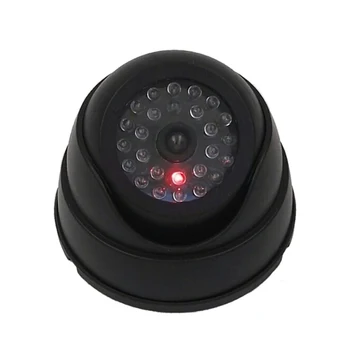 În aer liber CCTV Falsa Simulare Dummy Camera de Supraveghere de Acasă de Securitate Dome, Mini Camera Intermitent LED Lumina Camera Fake Negru