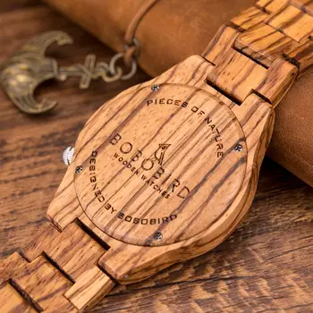 часы мужские BOBO PASĂRE de Lemn Bărbați Ceasuri de Lux Cuarț Ceas de mână de Moda de Top Galben Luminos Mâinile Ceas Om de Partid Cutie de Cadou